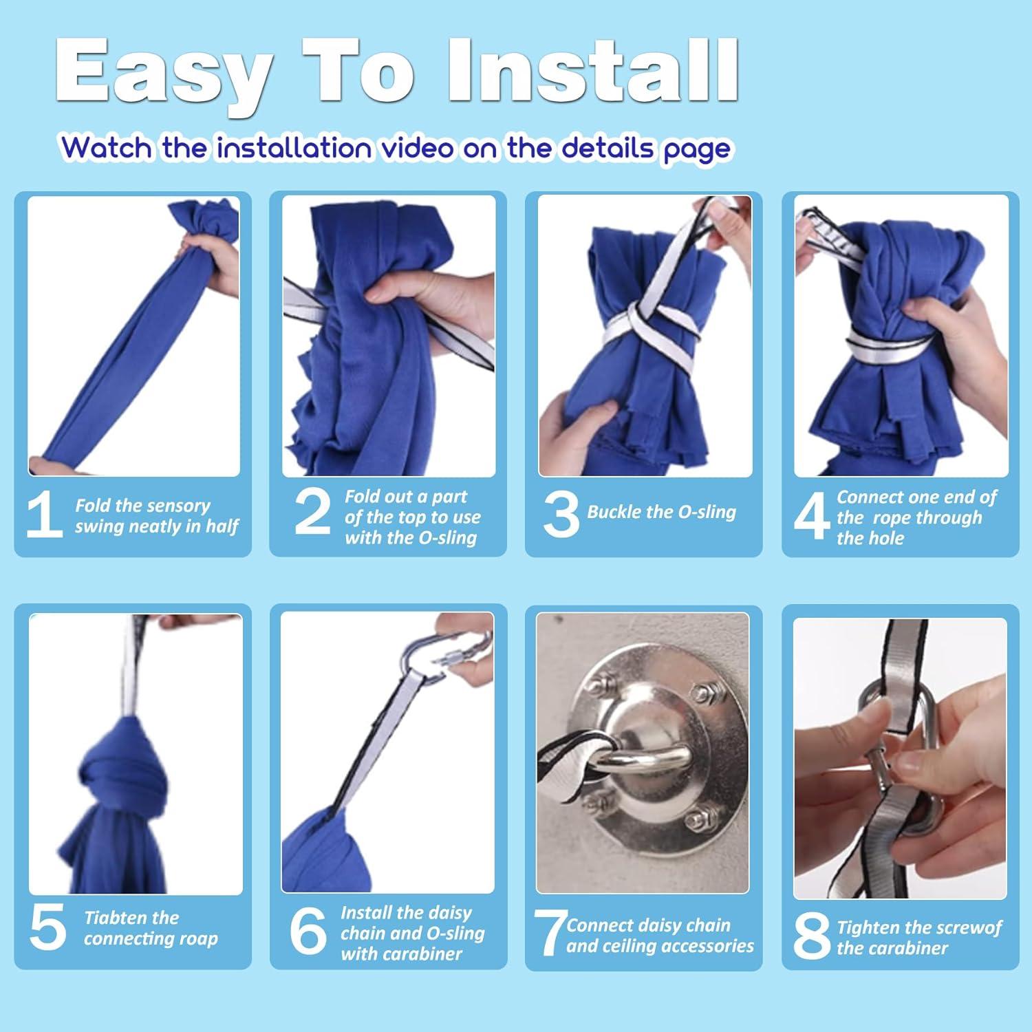 Columpio Sensorial Lizznoe Púrpura 2.79x1.55m para Niños