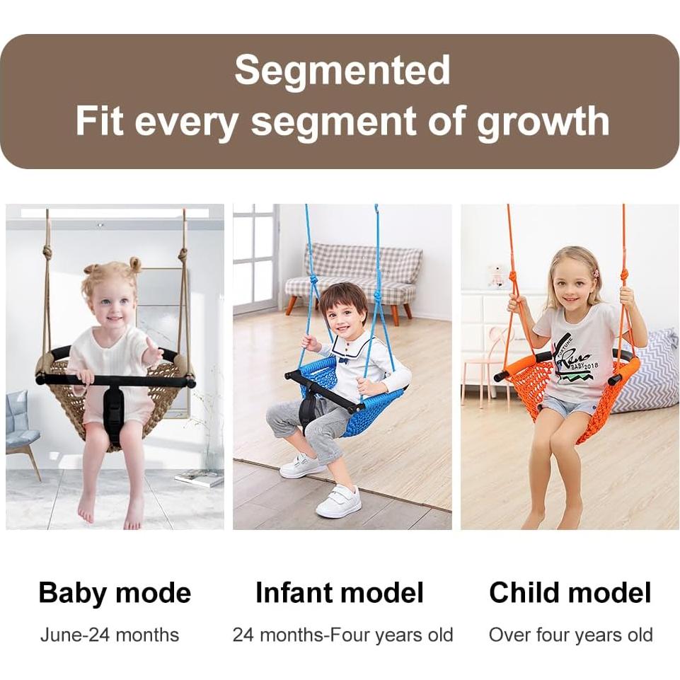 Columpio Ajustable para Niños nets Tribe - Marrón Claro