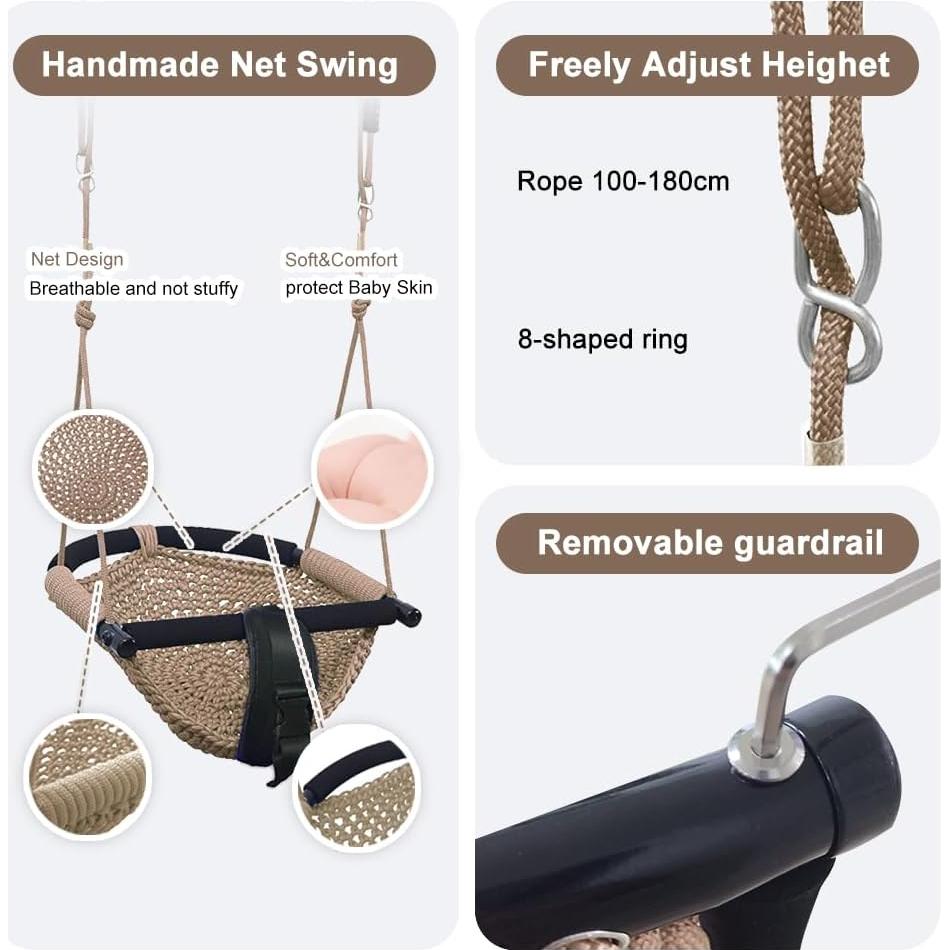 Columpio Ajustable para Niños nets Tribe - Marrón Claro