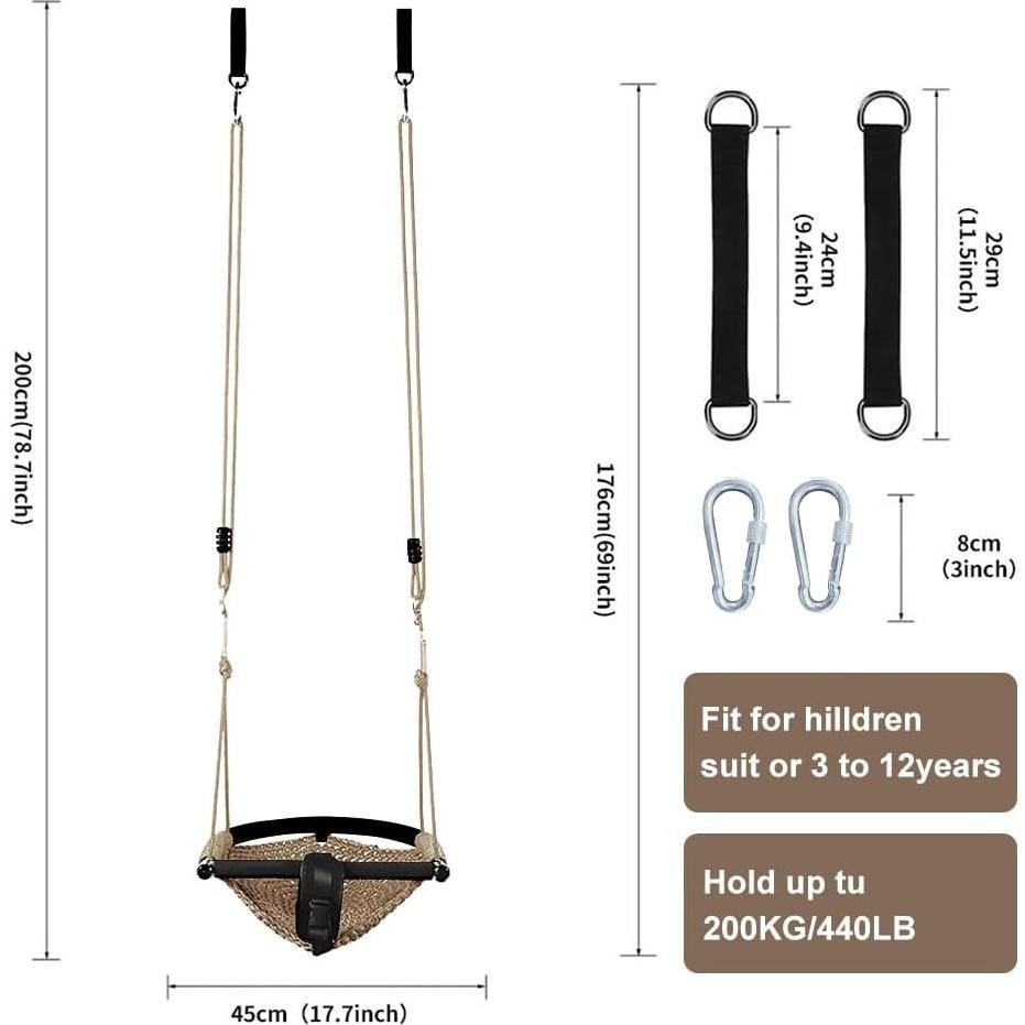 Columpio Ajustable para Niños nets Tribe - Marrón Claro