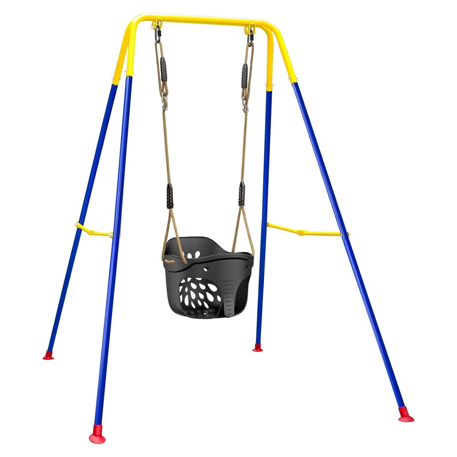 Columpio para Niños SELEWARE Plegable Elefante Negro 7.15 kg