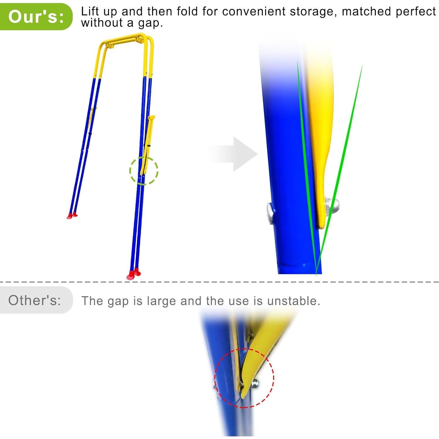 Columpio para Niños SELEWARE Plegable Elefante Negro 7.15 kg