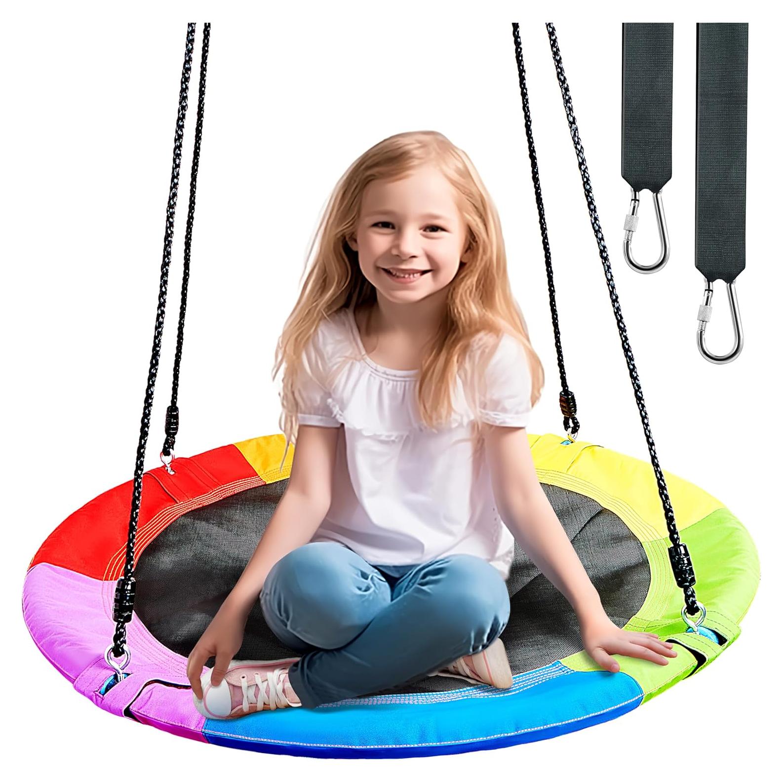 Columpio de Árbol TURFEE 102 cm Arcoíris para Niños