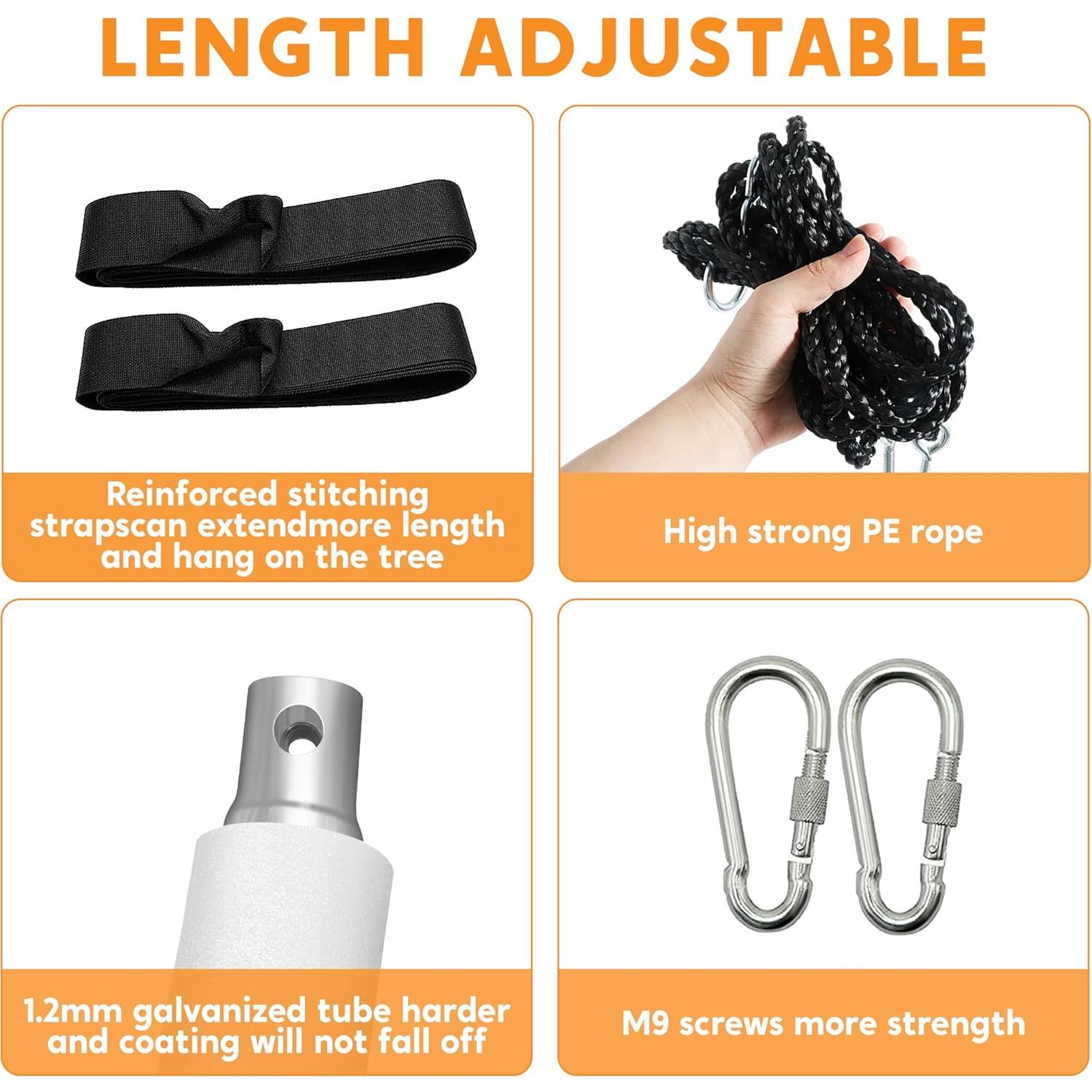 Columpio de Árbol TURFEE 102 cm Arcoíris para Niños