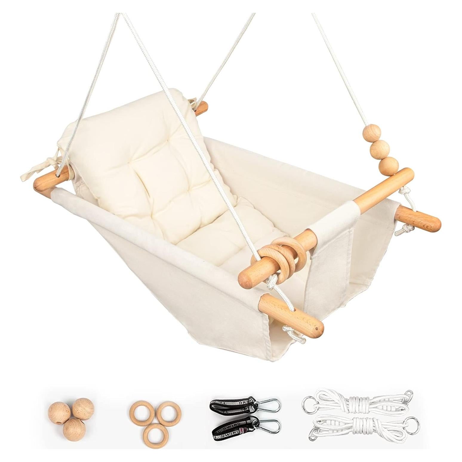 Columpio para Bebés Tislly Crema Ajustable Interior Exterior