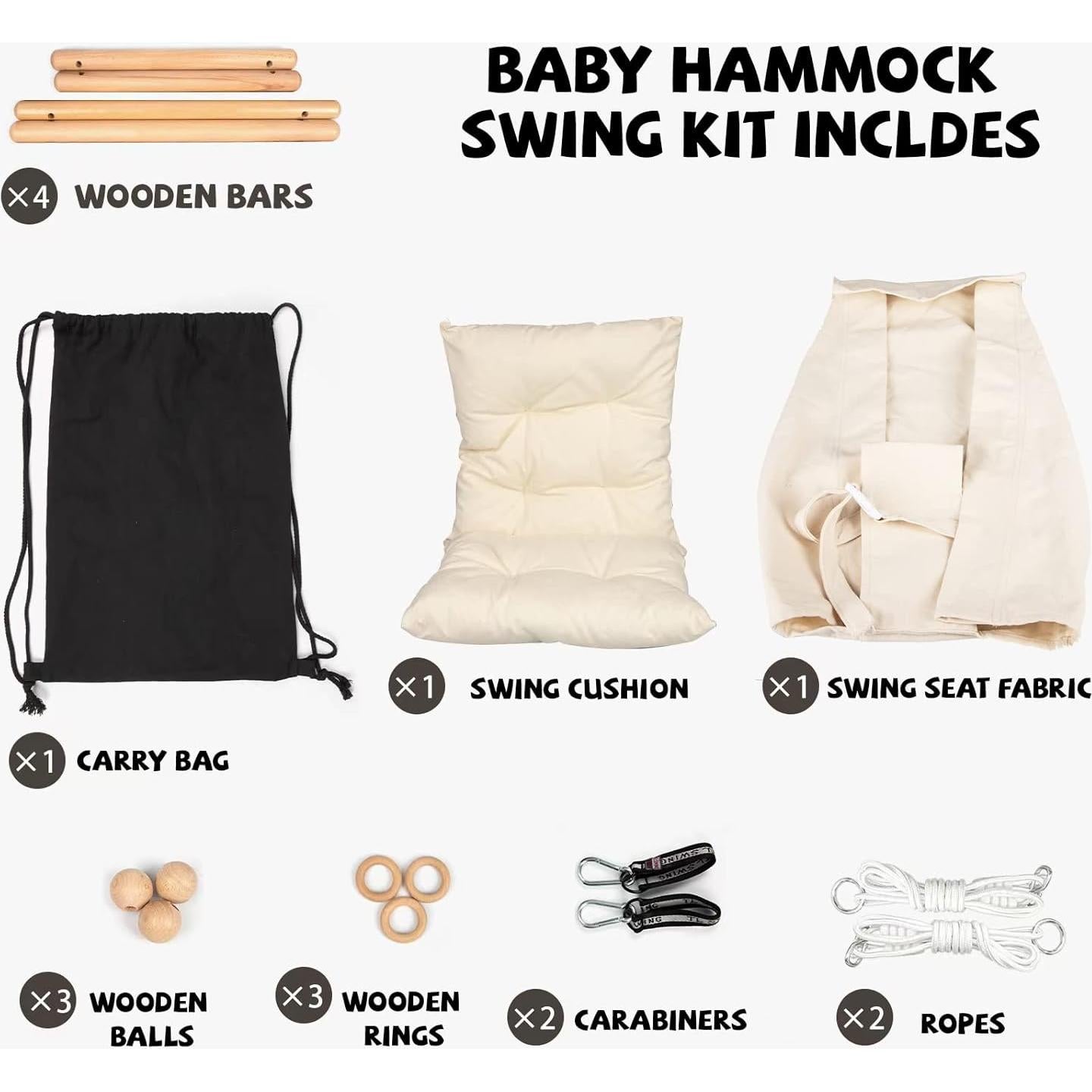 Columpio para Bebés Tislly Crema Ajustable Interior Exterior