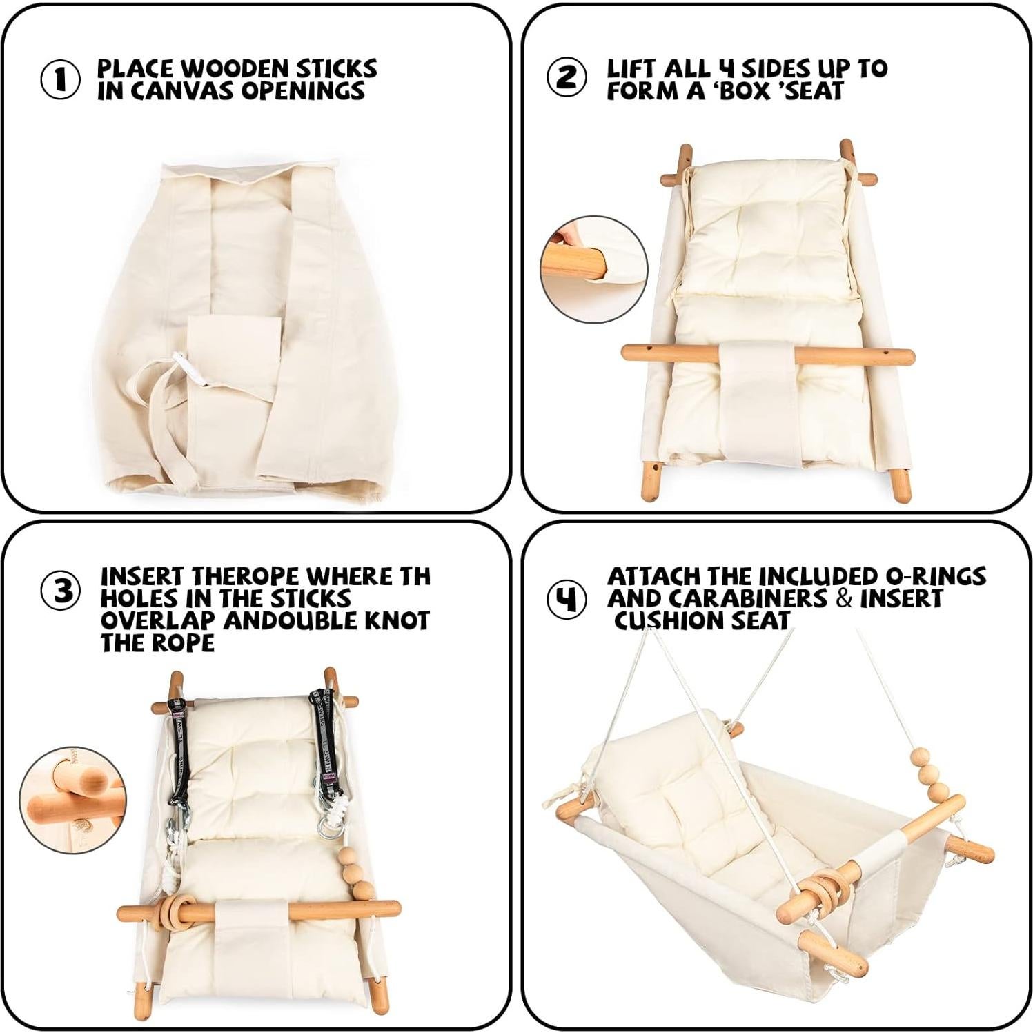 Columpio para Bebés Tislly Crema Ajustable Interior Exterior