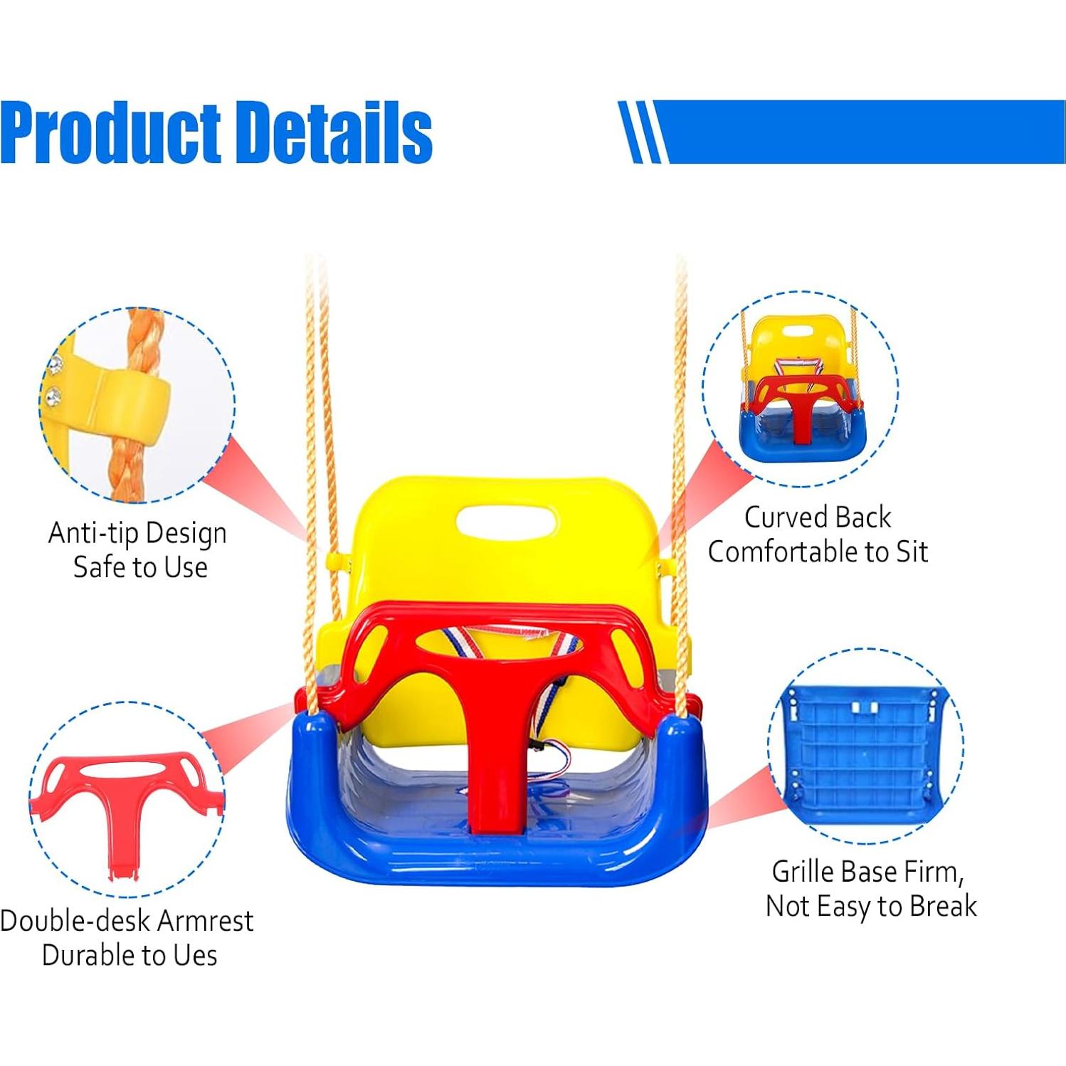 Columpio 3 en 1 IFOYO Marino Ajustable para Niños