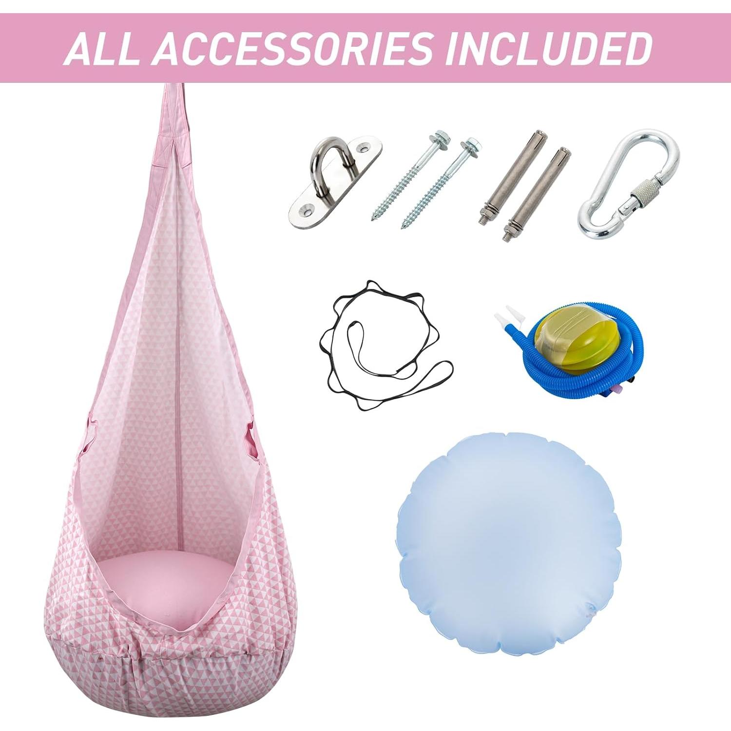 Silla Columpio para Niños YAERSI, Hamaca Inflable 70cm, 36kg