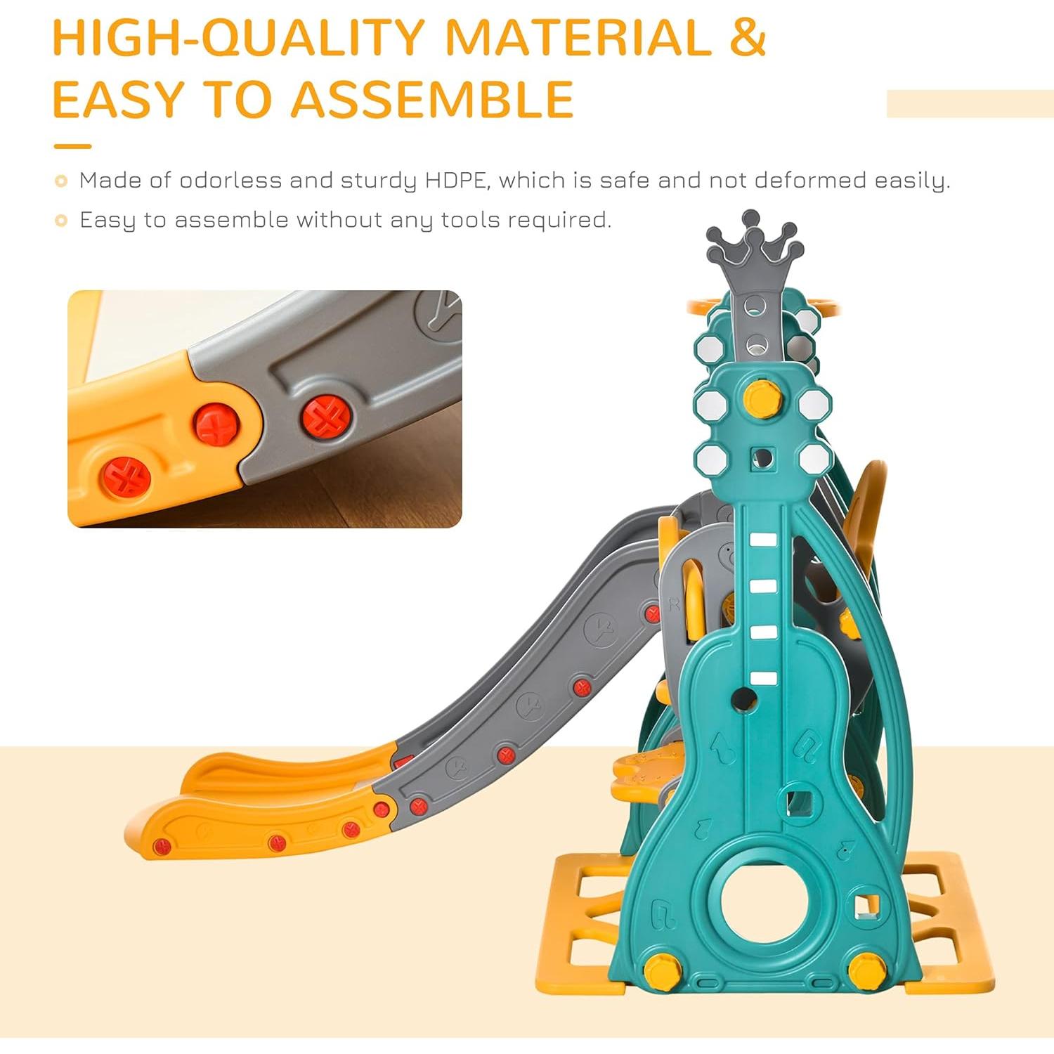 Juego de Columpio y Tobogán 4 en 1 Qaba para Niños 1.5-3 Años