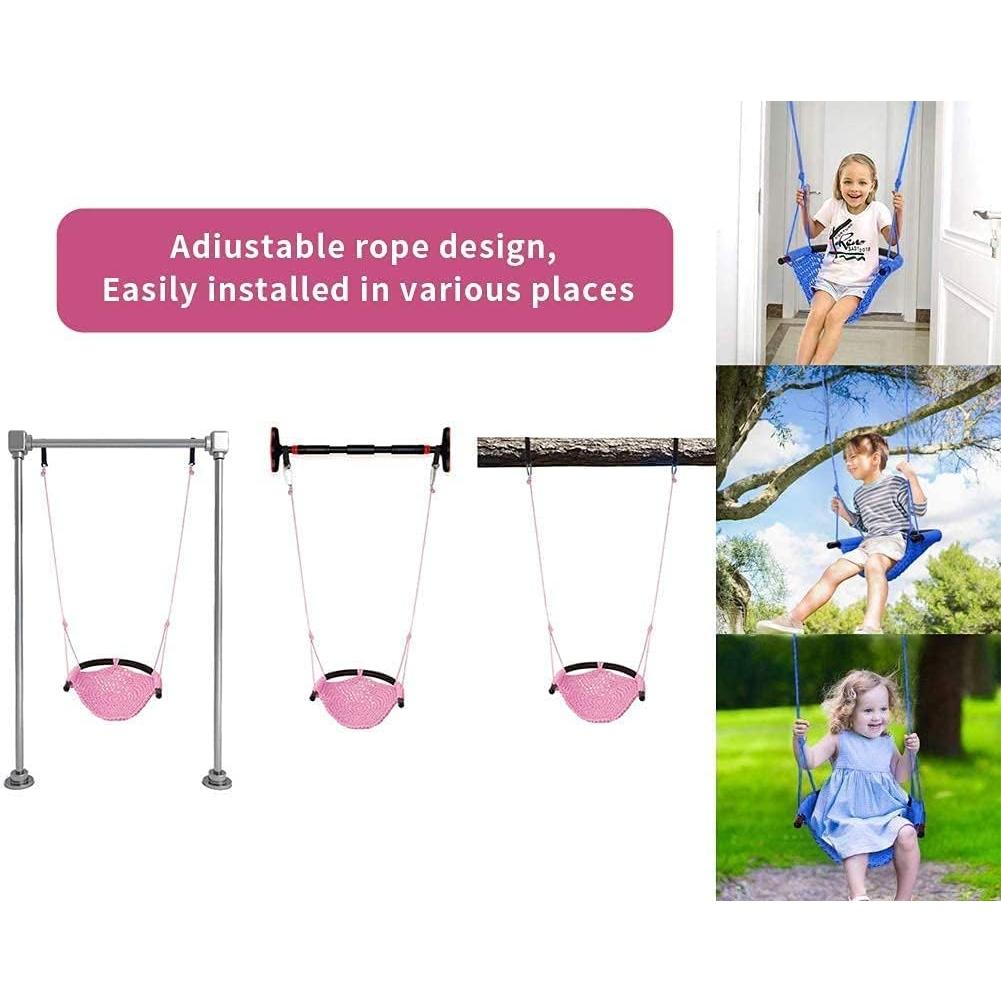 Columpio de Tejido a Mano para Niños netsTribe Rosa 200 kg