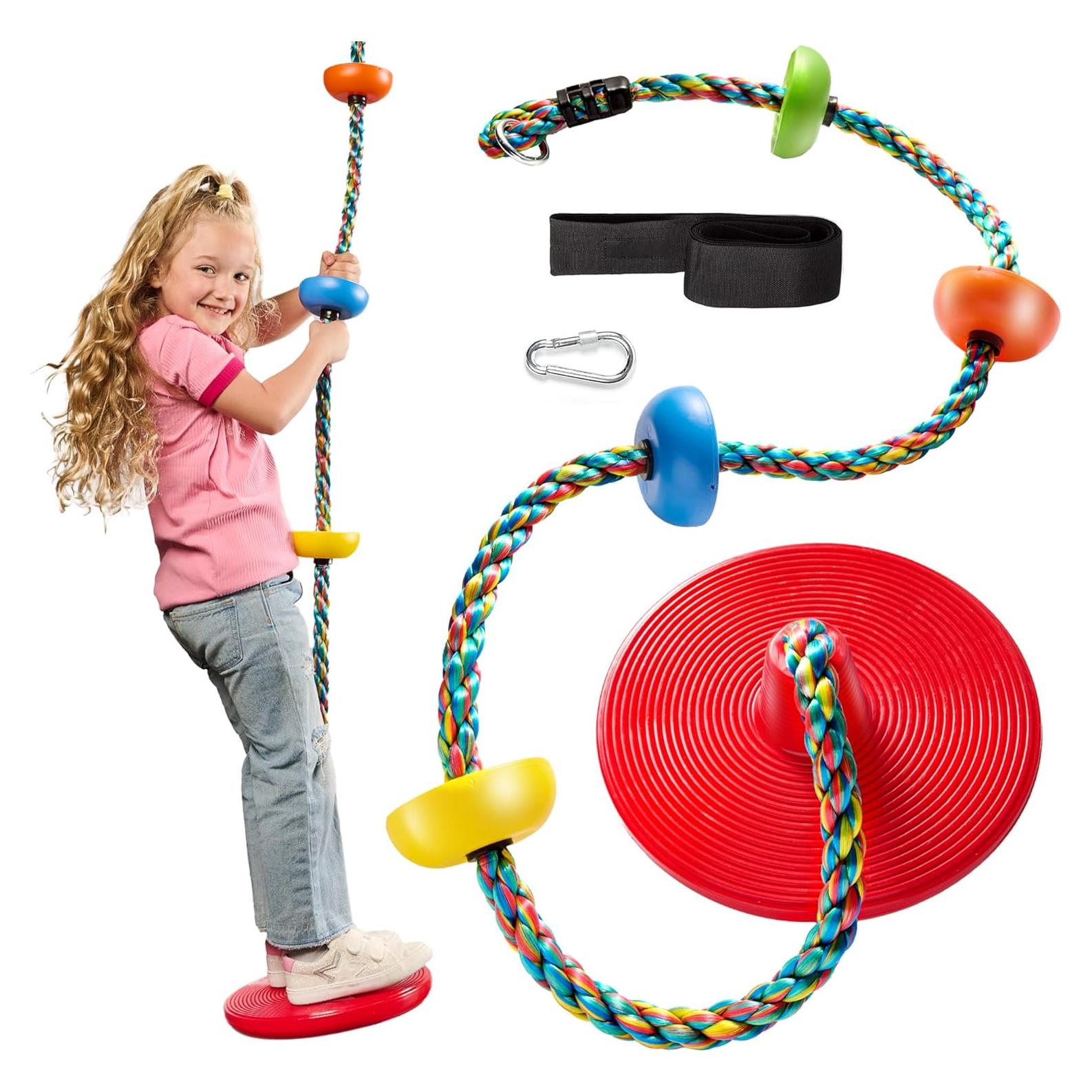 Columpio de Árbol Jungle Gym Kingdom con Asiento Disco y Cuerda