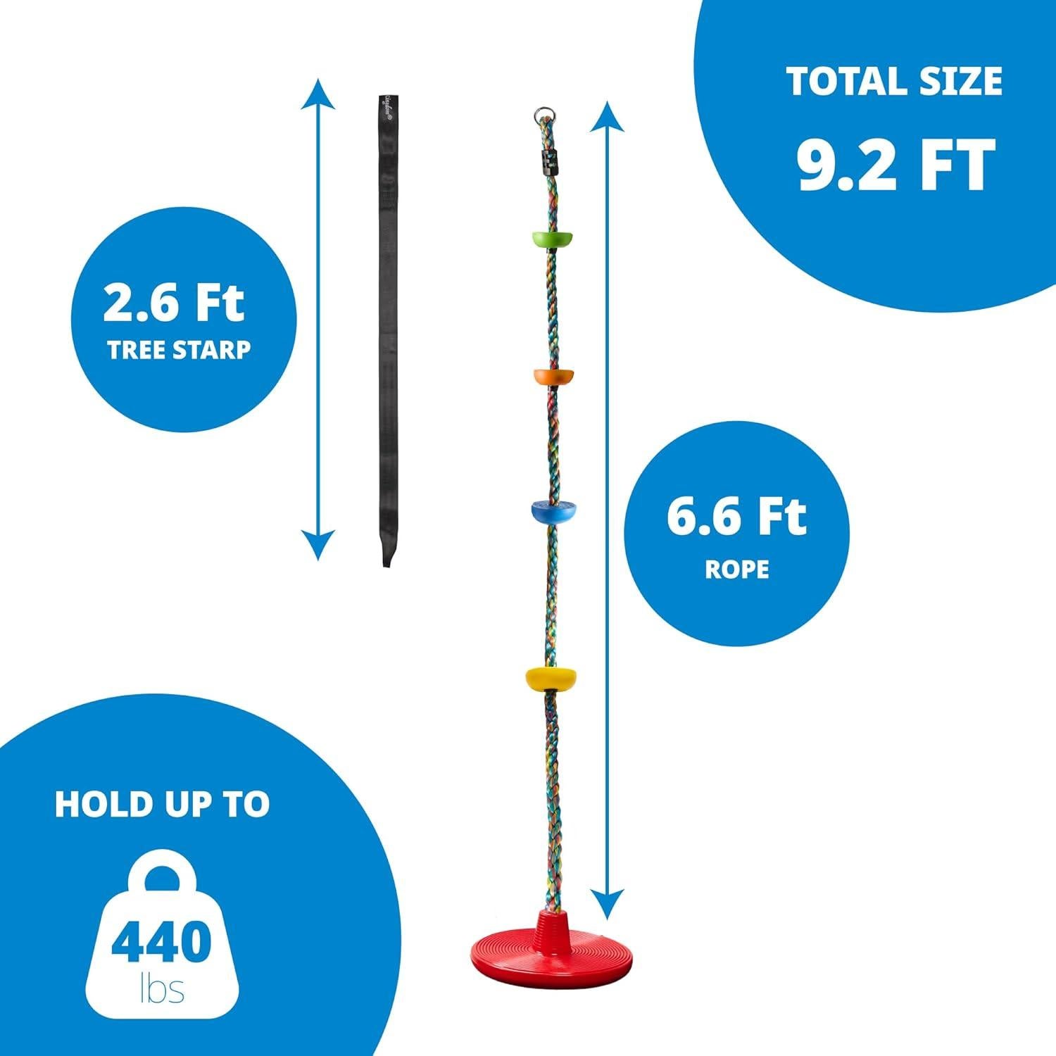 Columpio de Árbol Jungle Gym Kingdom con Asiento Disco y Cuerda