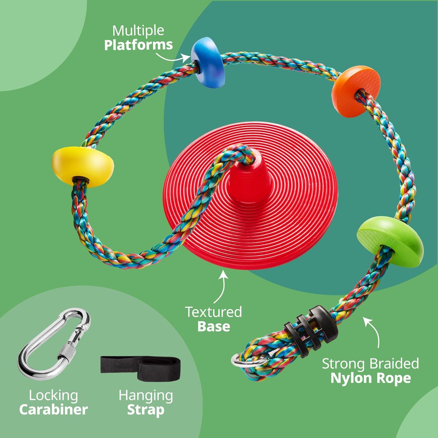 Columpio de Árbol Jungle Gym Kingdom con Asiento Disco y Cuerda