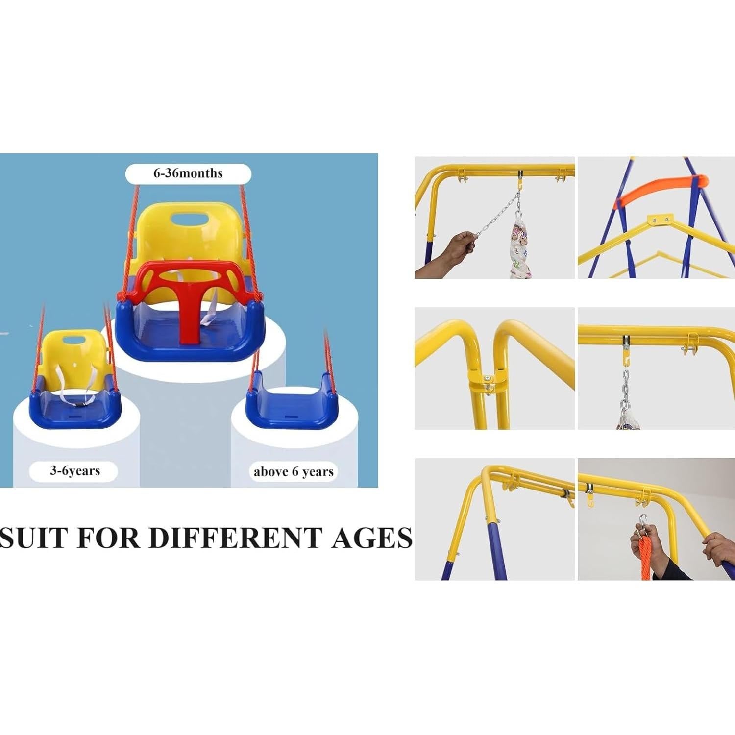 Columpio 3 en 1 Godhop para Bebés y Niños Pequeños