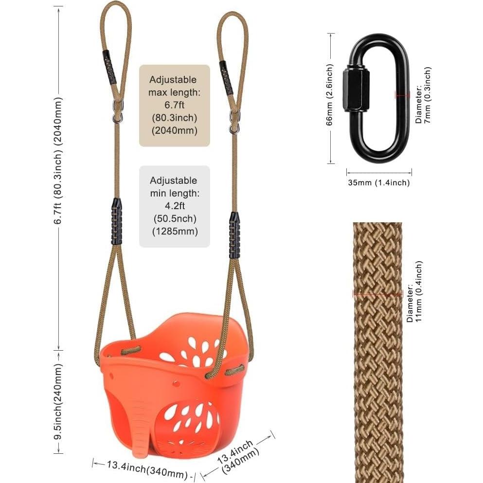 Asiento de columpio para niños SELEWARE elefante 34x34 cm