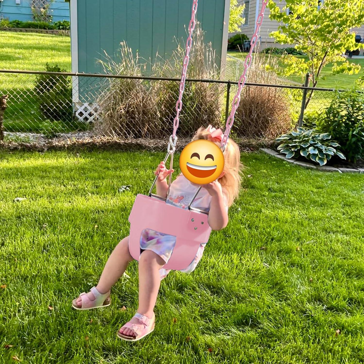 Asiento de columpio KINSPORY para niños - Rosa, alta resistencia