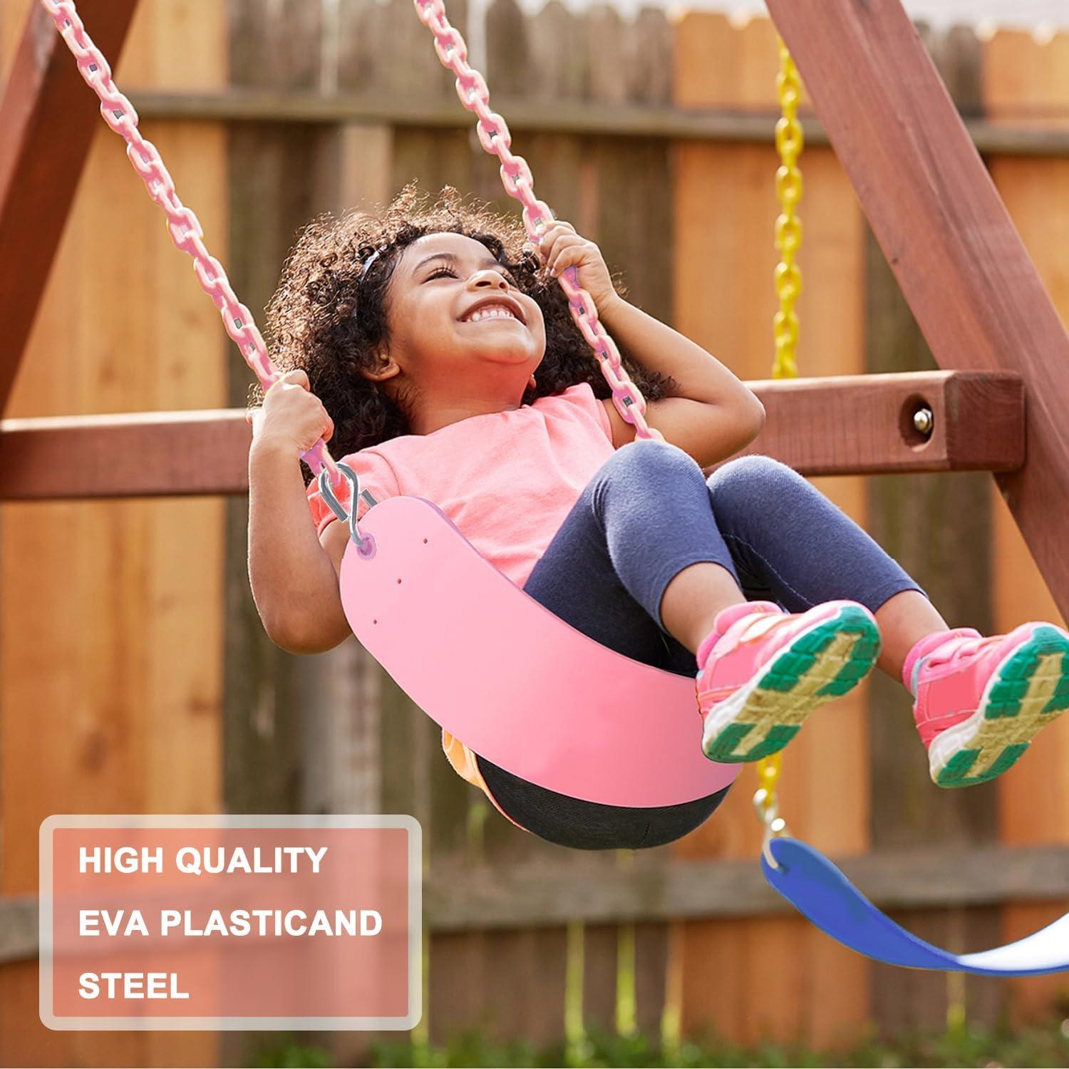 Asiento de columpio KINSPORY para niños - Rosa, alta resistencia