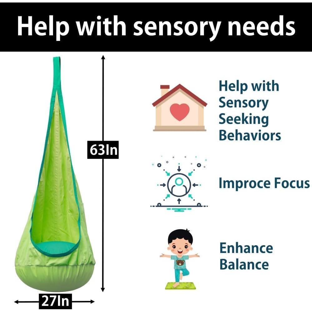 Hamaca Sensorial Inflable King Mills para Niños Autistas Verde
