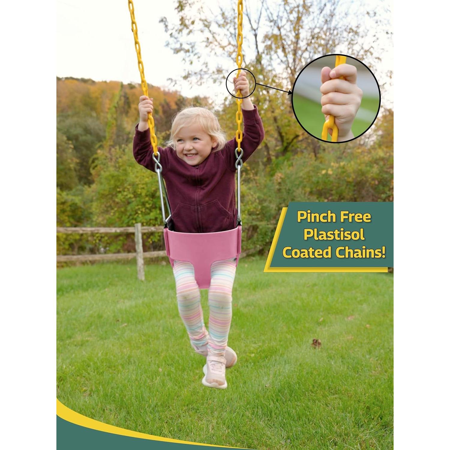 Asiento de columpio para niños Eastern Jungle Gym rosa 29.2x25.4cm