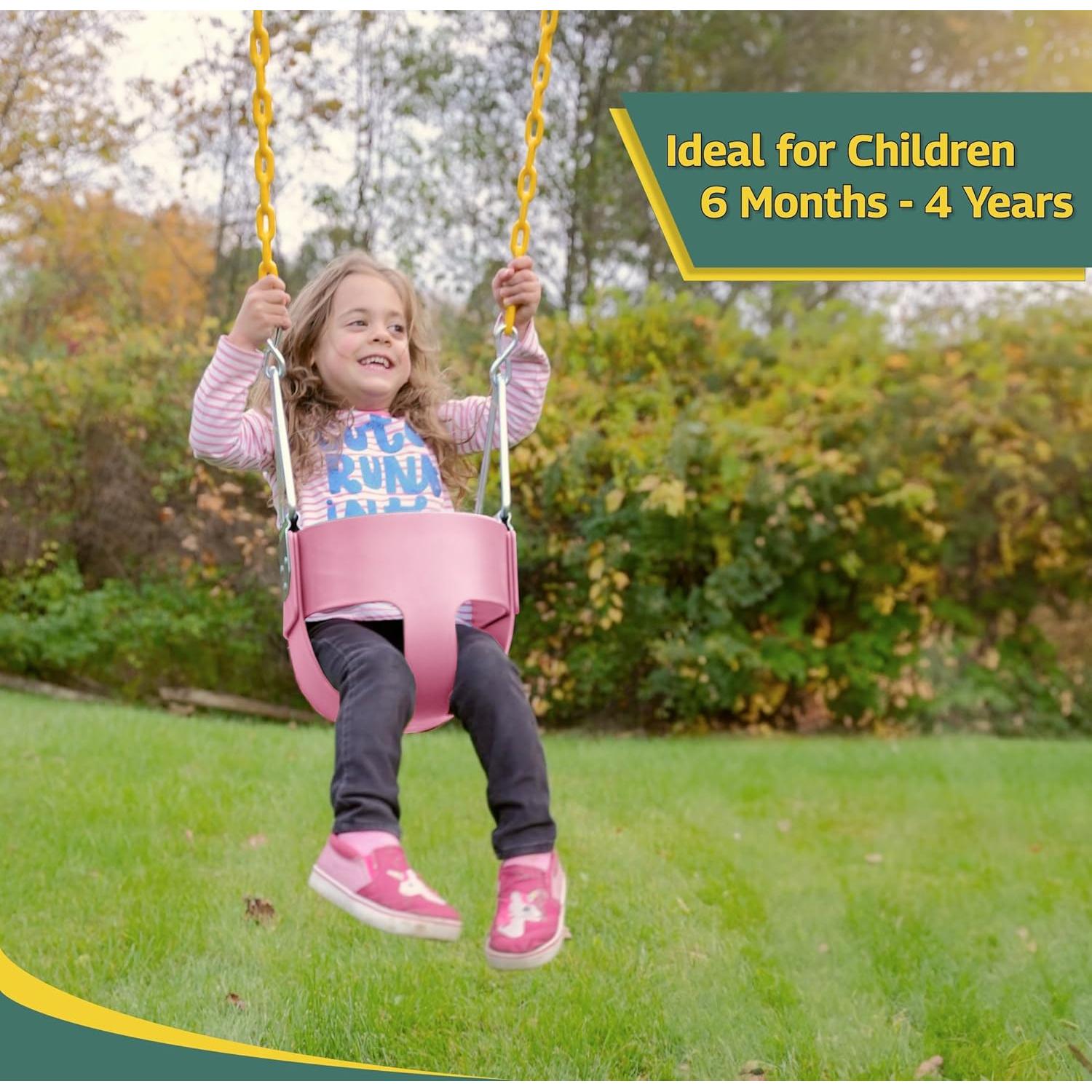 Asiento de columpio para niños Eastern Jungle Gym rosa 29.2x25.4cm