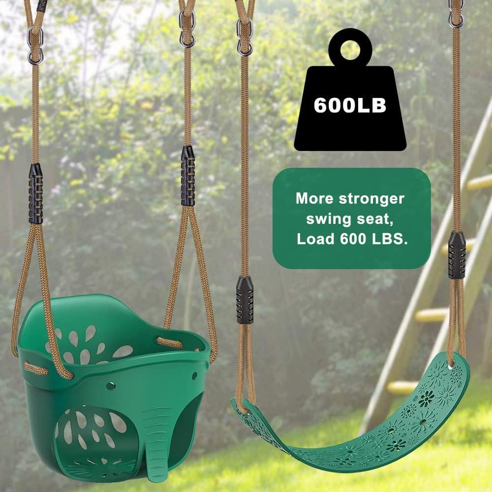 Columpio de Cubo para Niños Dolibest Elefante Verde 600LB