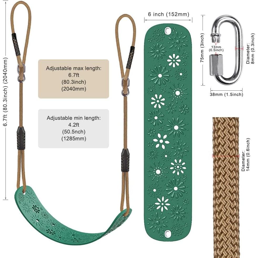 Columpio de Cubo para Niños Dolibest Elefante Verde 600LB
