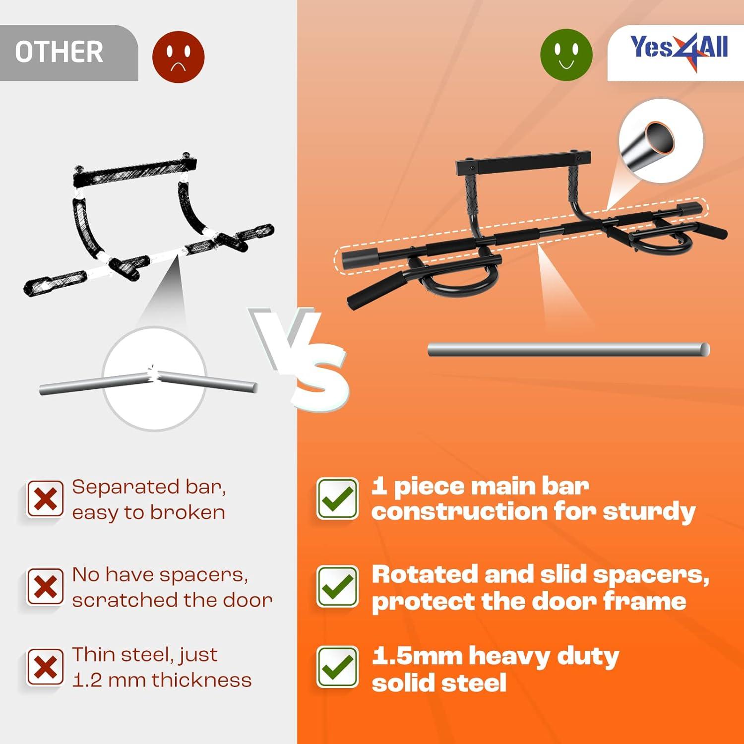 Barra de Dominadas Yes4All Multiagarre 136 kg Acero Inoxidable