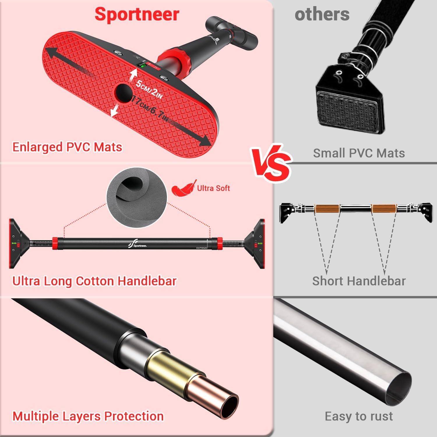 Barra de Dominadas Sportneer Ajustable para Puerta 200 kg