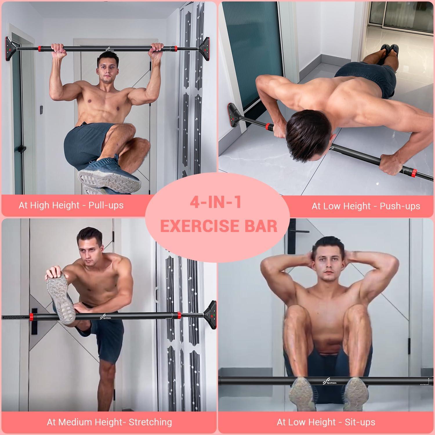 Barra de Dominadas Sportneer Ajustable para Puerta 200 kg