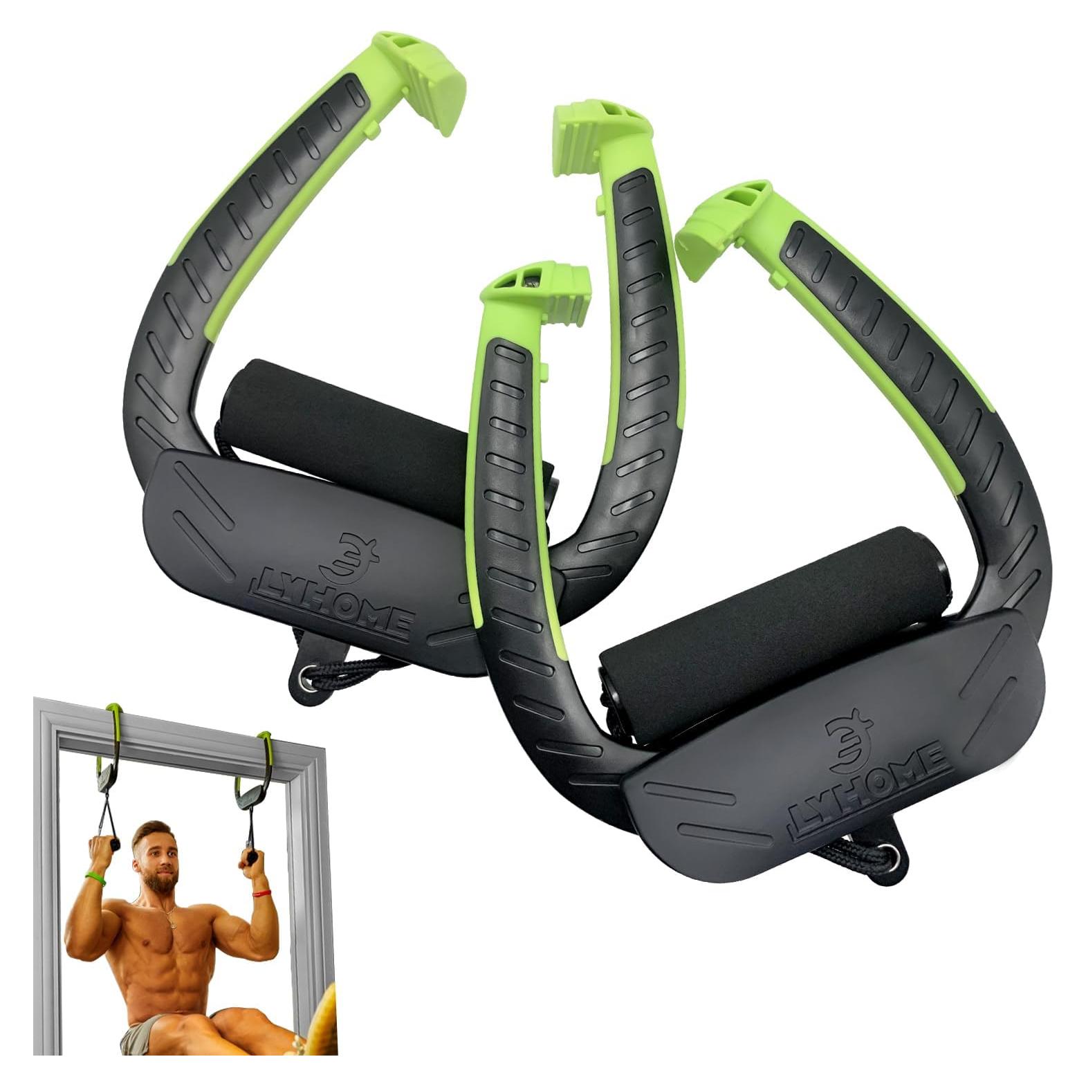 Barra de Dominadas Portátil LYHOME Ajustable 113.4 kg Verde y Negro