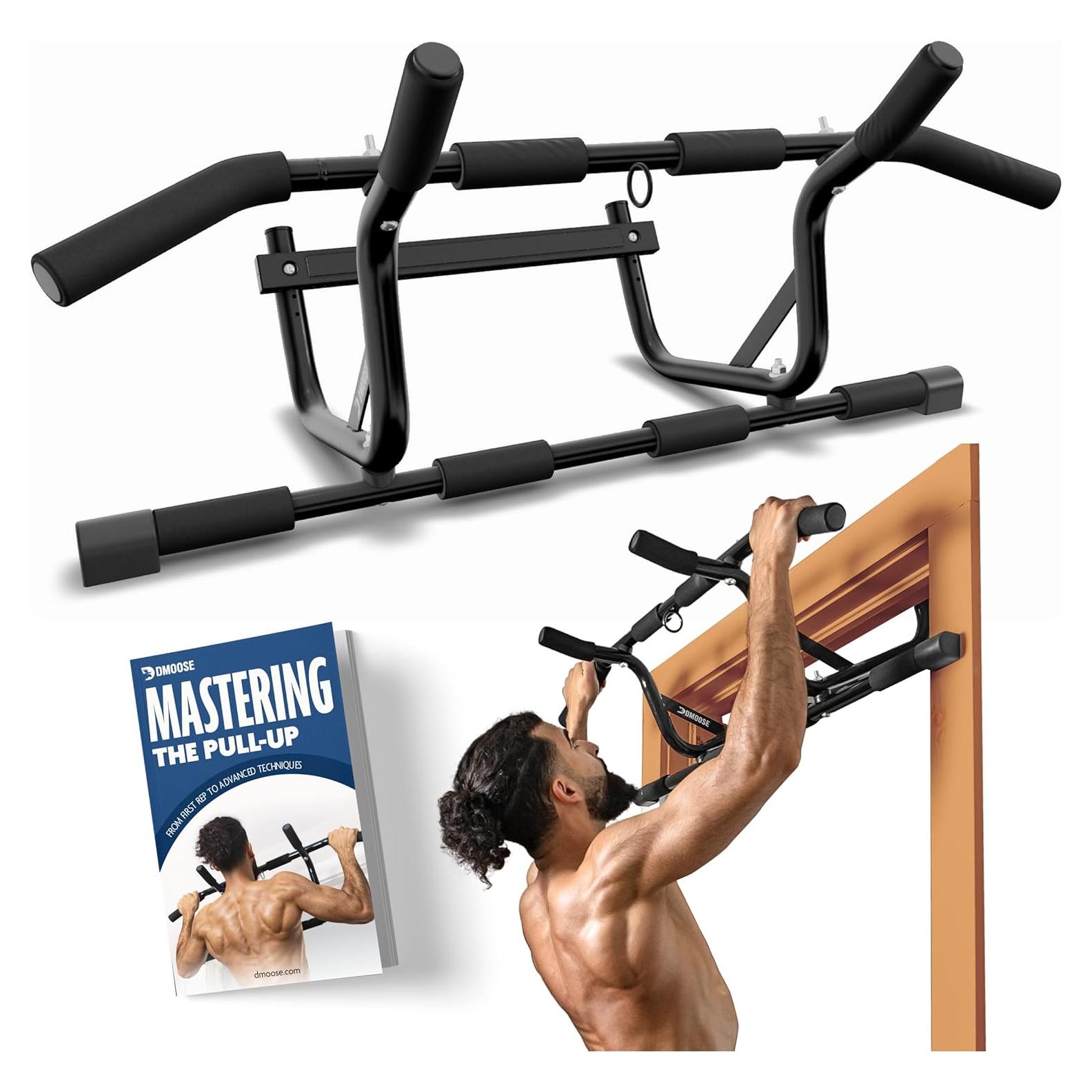 Barra de Dominadas DMoose Fitness para Puerta - Soporta 113 kg