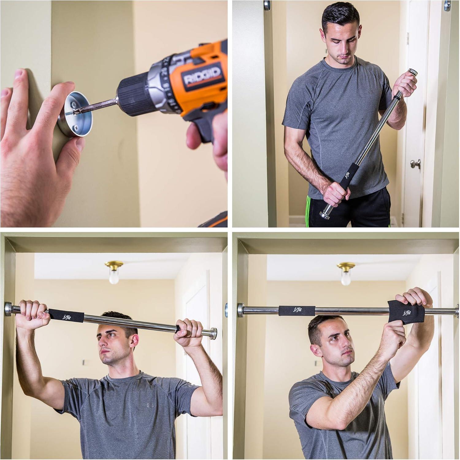 Barra de Dominadas JFIT Deluxe 40" Ajustable para Puerta