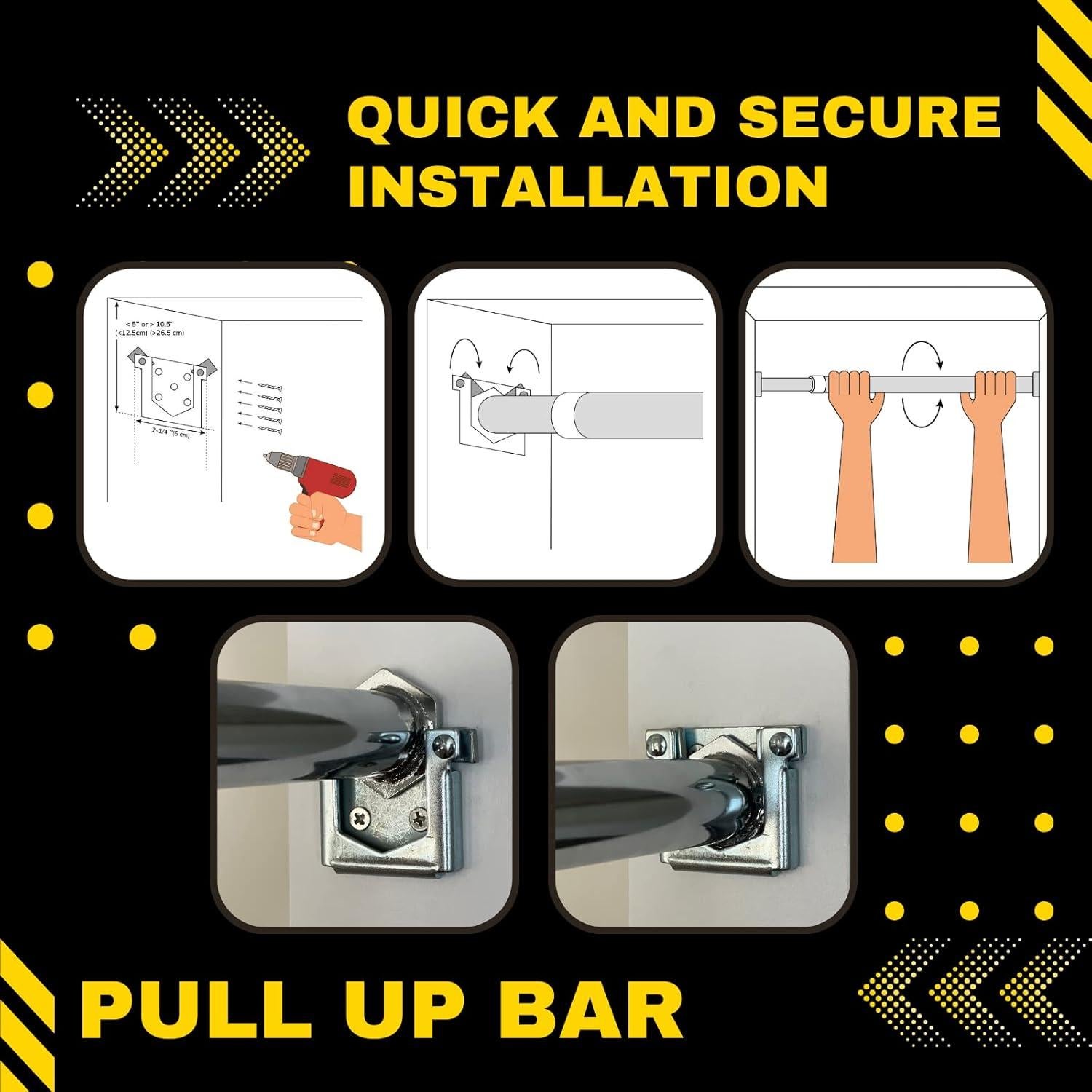 Barra de Dominadas DreamGYM Ajustable 75 cm - Soporte Puerta