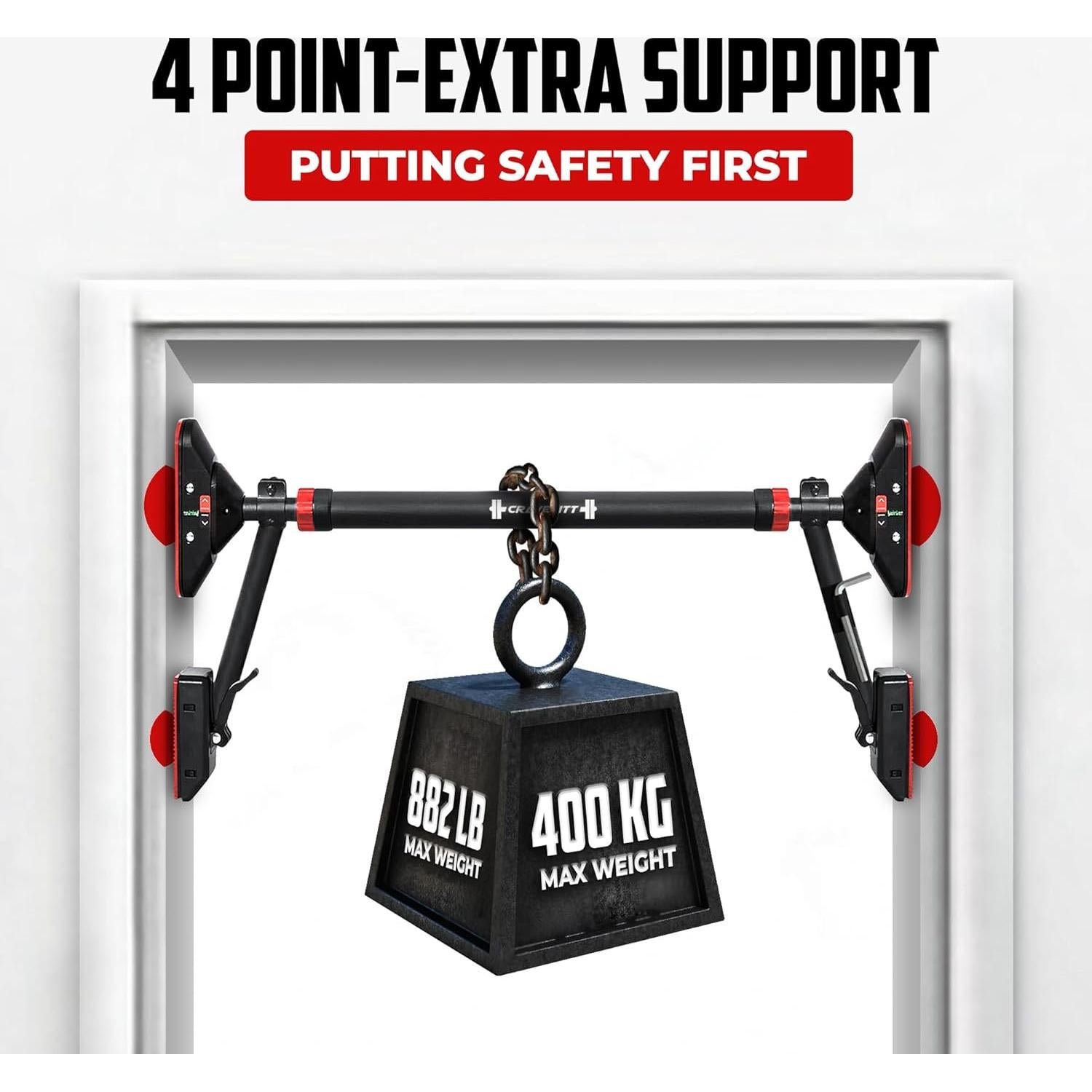 Barra de Dominadas Ajustable Cravefitt para Puerta 75.9-90.2 cm