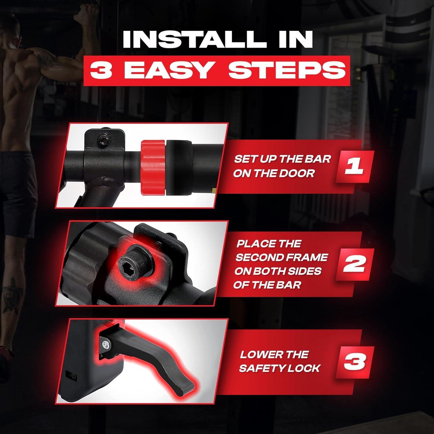 Barra de Dominadas Ajustable CORE FRENZY para Puerta 75.9-95.3 cm