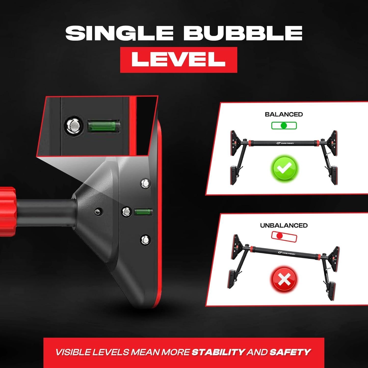 Barra de Dominadas Ajustable CORE FRENZY para Puerta 75.9-95.3 cm