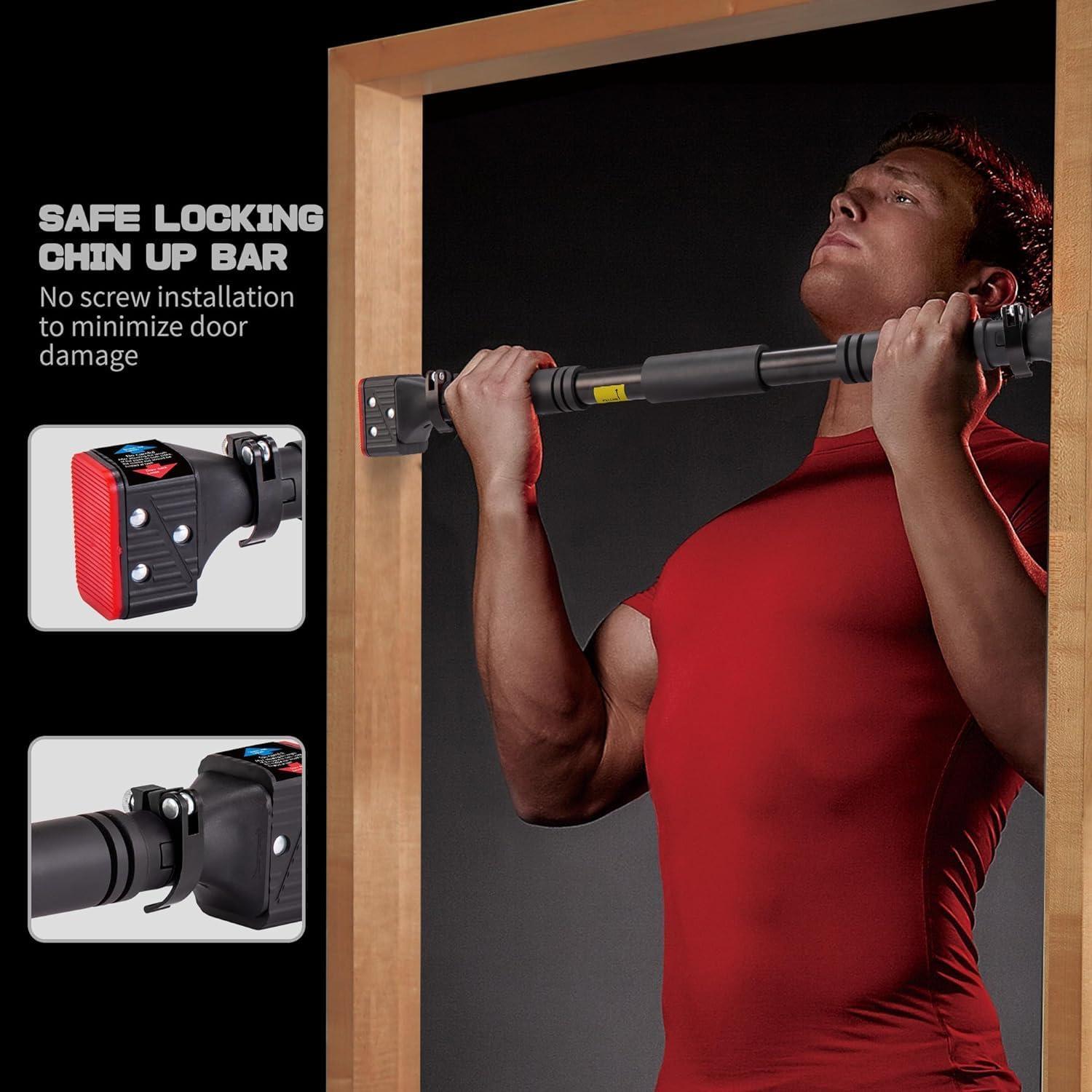 Barra de Dominadas Ajustable Leikefitness para Puerta 72-94 cm