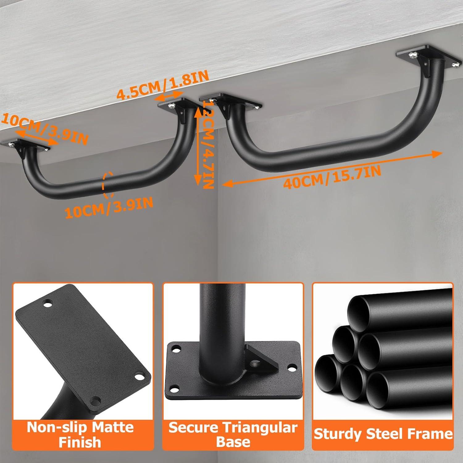 Barra de Dominadas TOBWOLF Ajustable Montada en Pared 227 kg