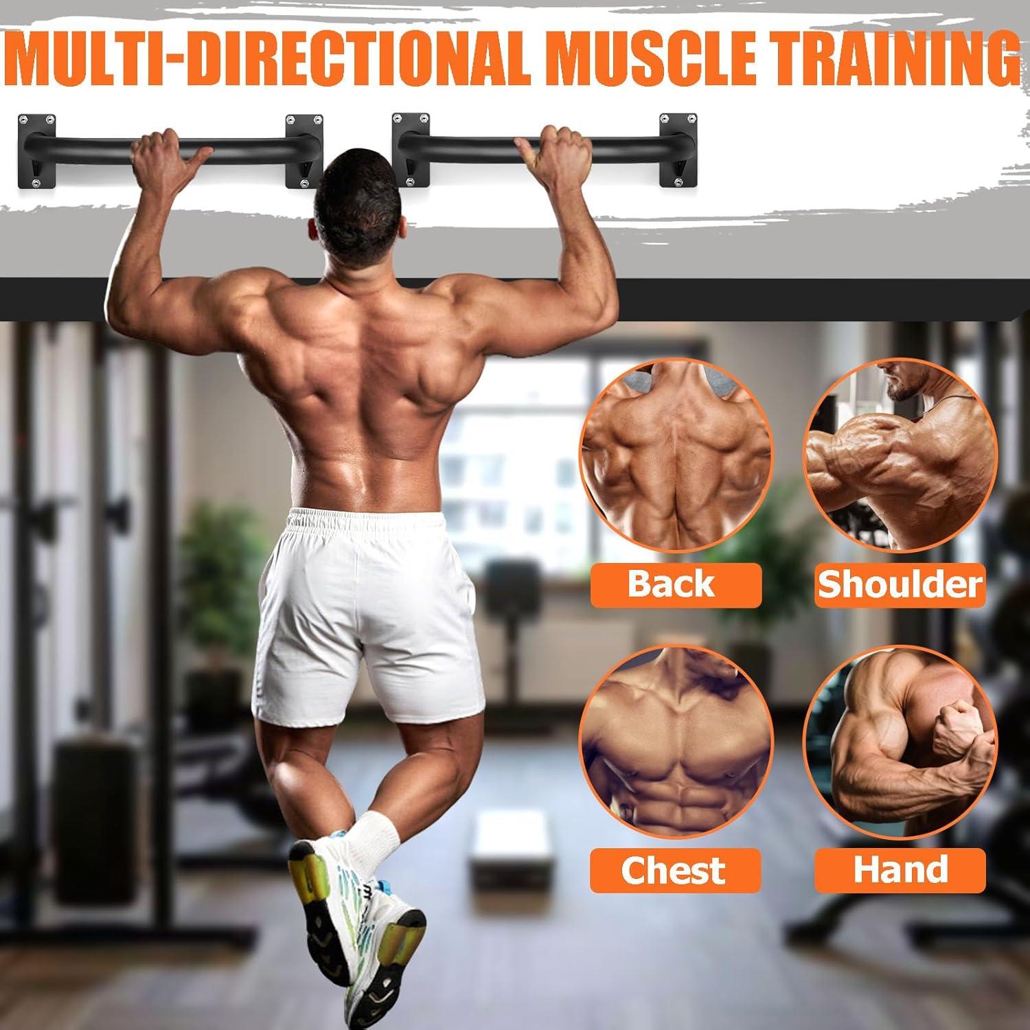 Barra de Dominadas TOBWOLF Ajustable Montada en Pared 227 kg