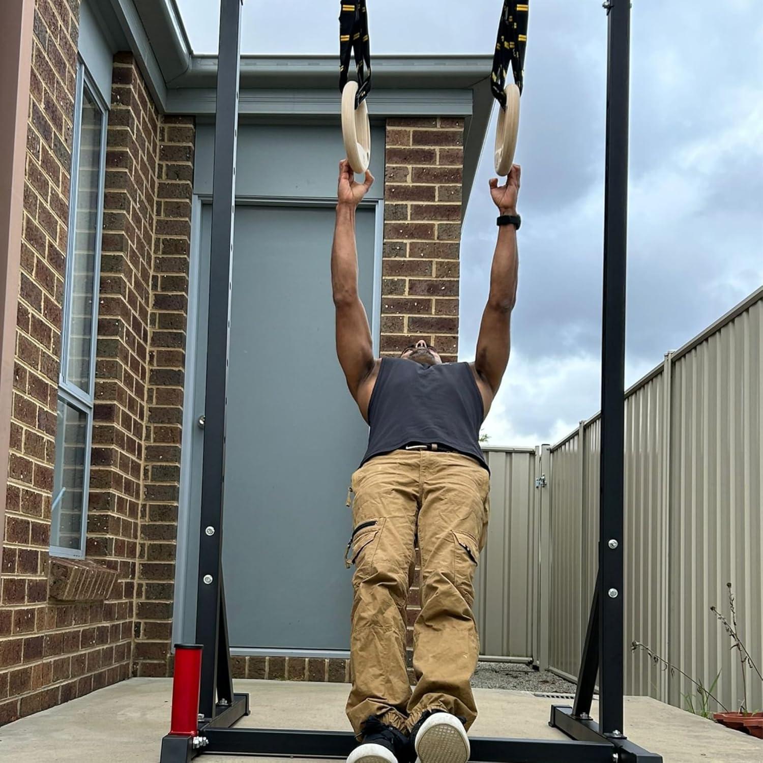 Anillas de Gimnasia de Madera Mountain Rocks 32mm con Tabla de Dedos