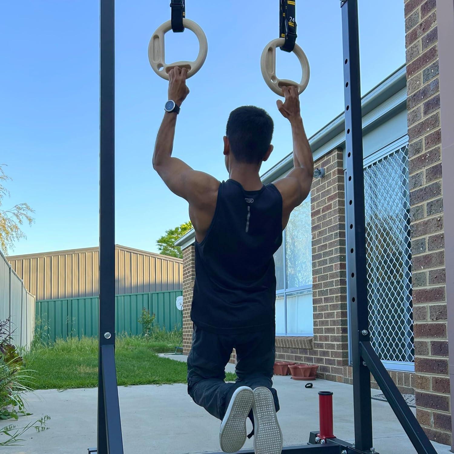 Anillas de Gimnasia de Madera Mountain Rocks 32mm con Tabla de Dedos