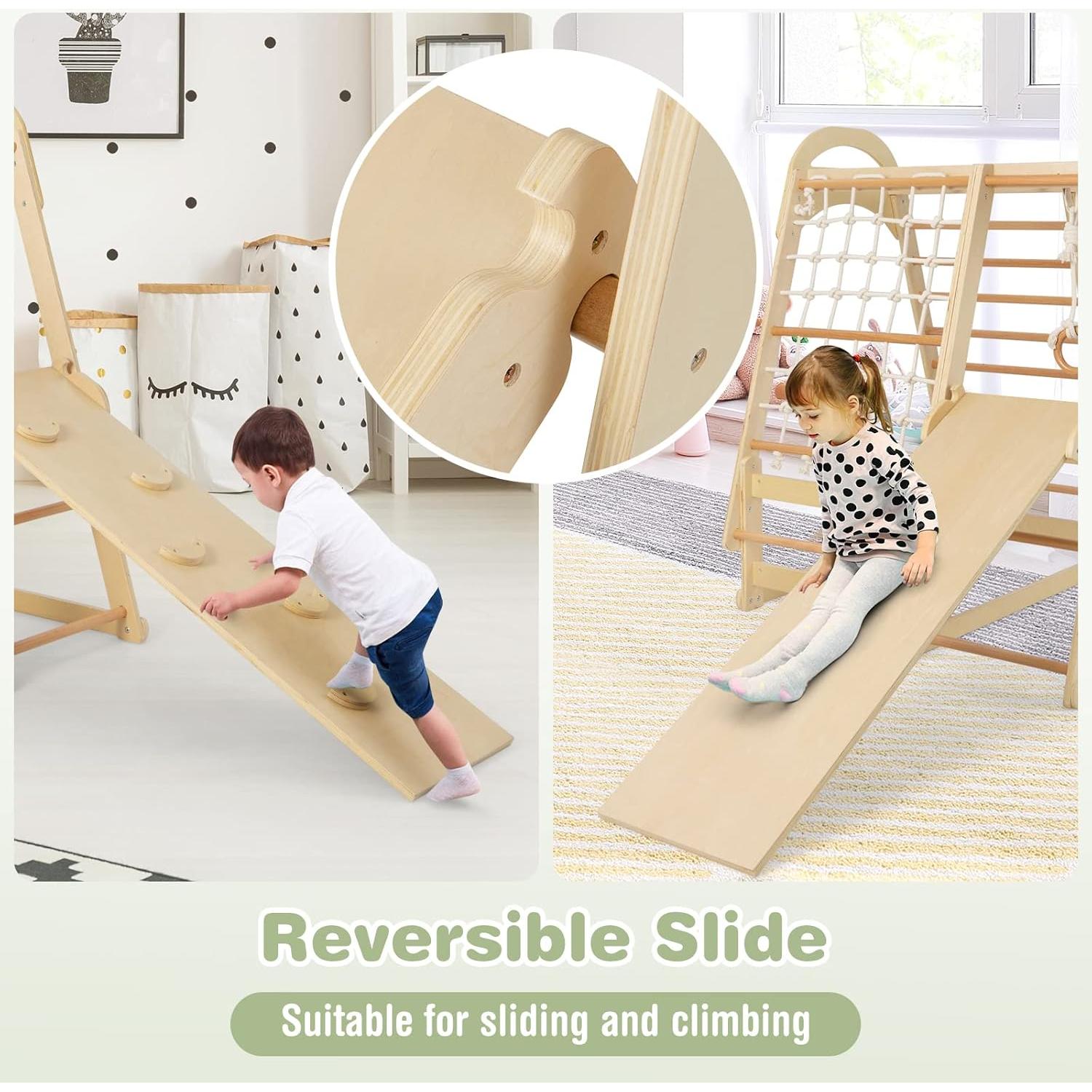 Parque Infantil Interior HONEY JOY Jungle Gym Madera 4 Niños