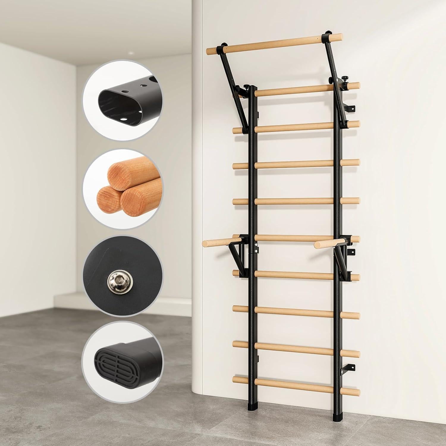 Barra de Madera DHT WA2 para Entrenamiento en Pared 198 cm