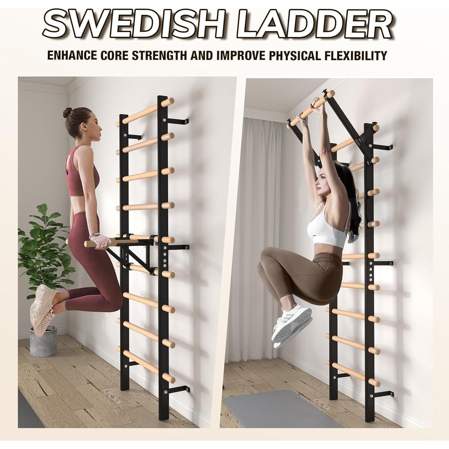 Escalera Sueca GMWD G-SL01 con Barra de Dominadas y 9 Varillas