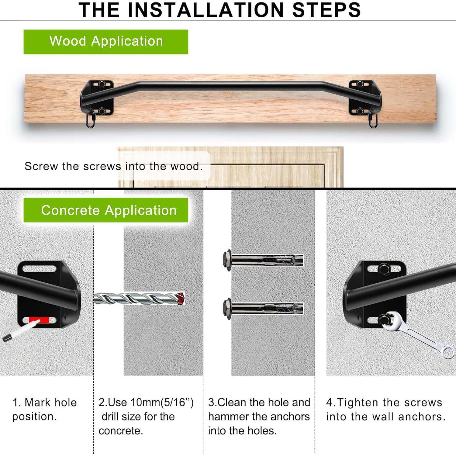 Barra de Dominadas SELEWARE Alta Resistencia 227 kg Montaje Pared