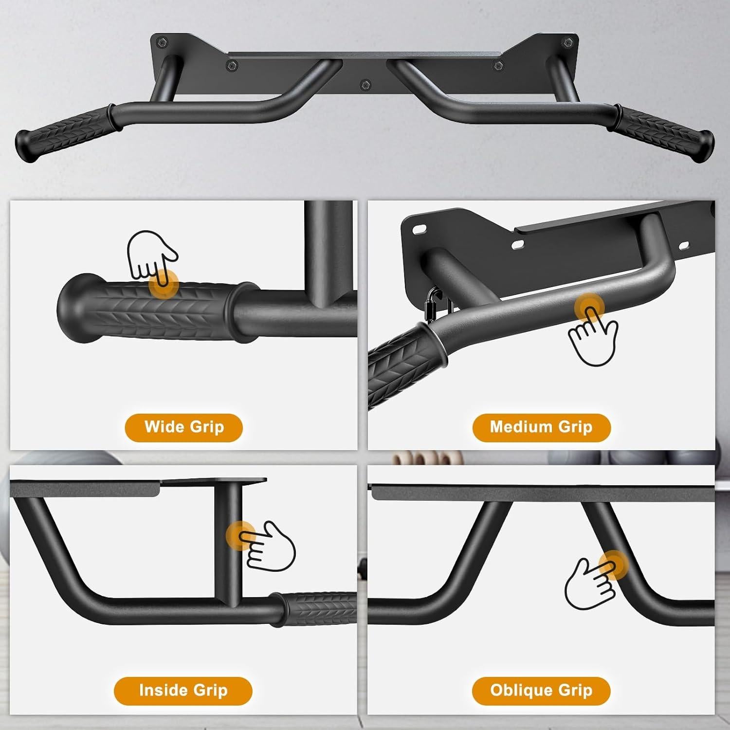 Barra de Dominadas Kipika Montada en Pared 99 cm 272 kg