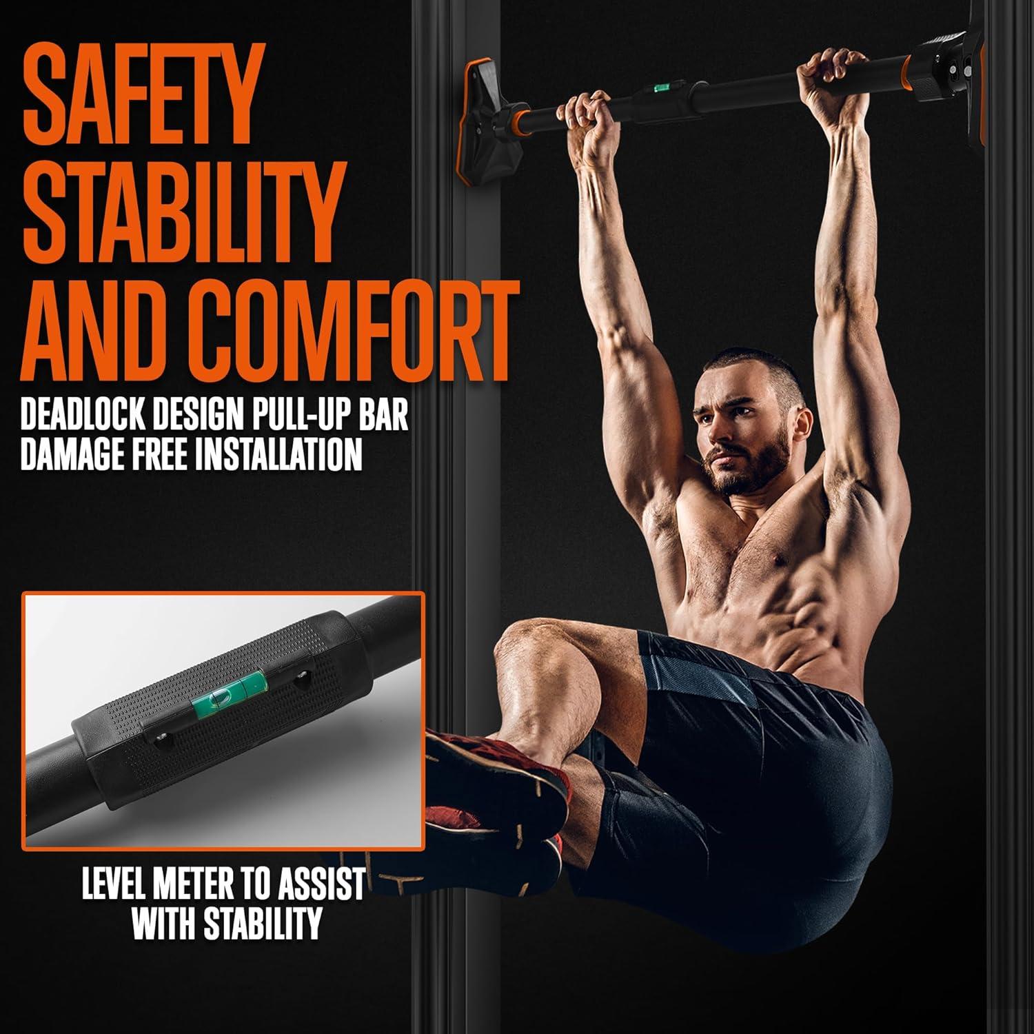 Barra Ajustable para Dominadas SQUATZ 109-157 cm Sin Tornillos