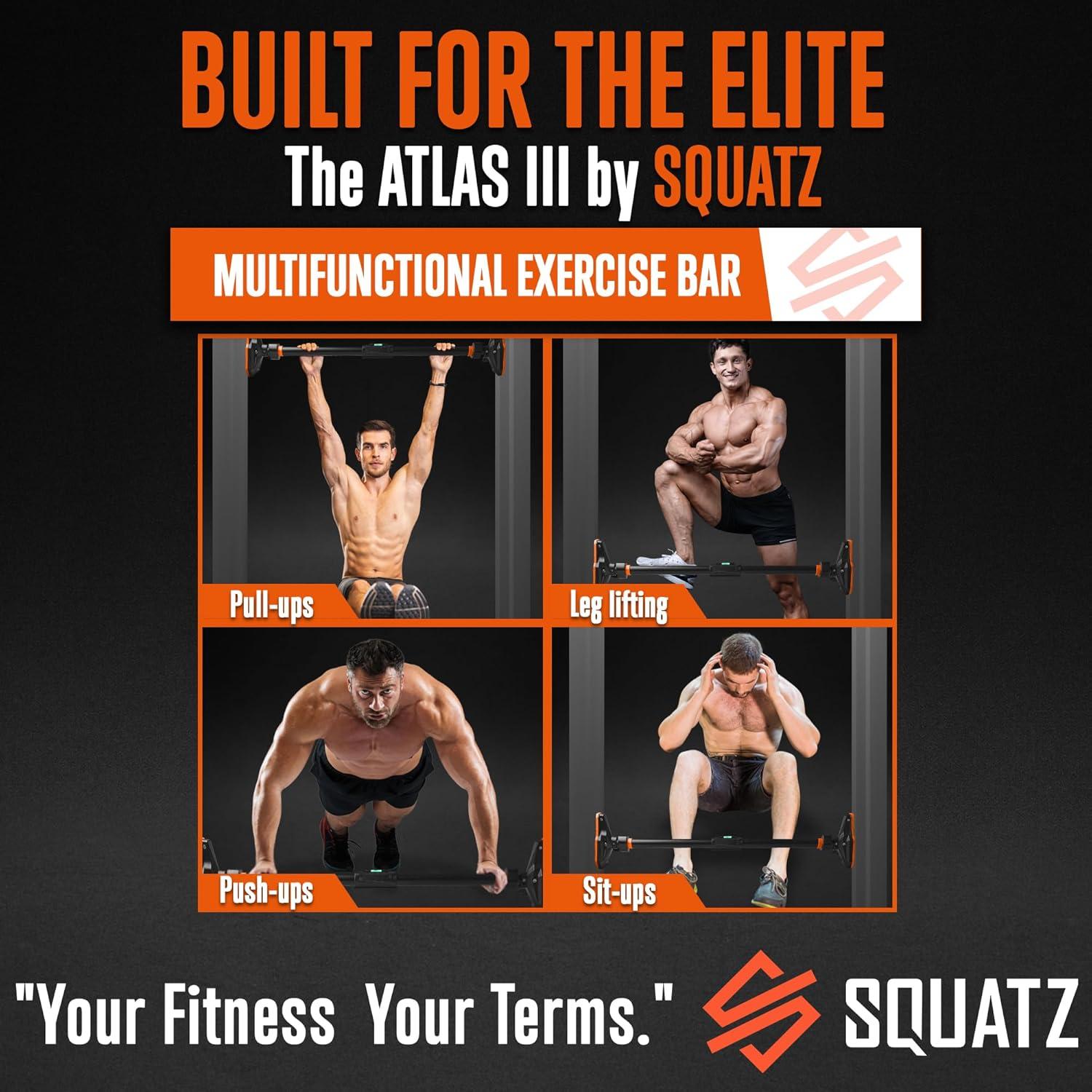 Barra Ajustable para Dominadas SQUATZ 109-157 cm Sin Tornillos