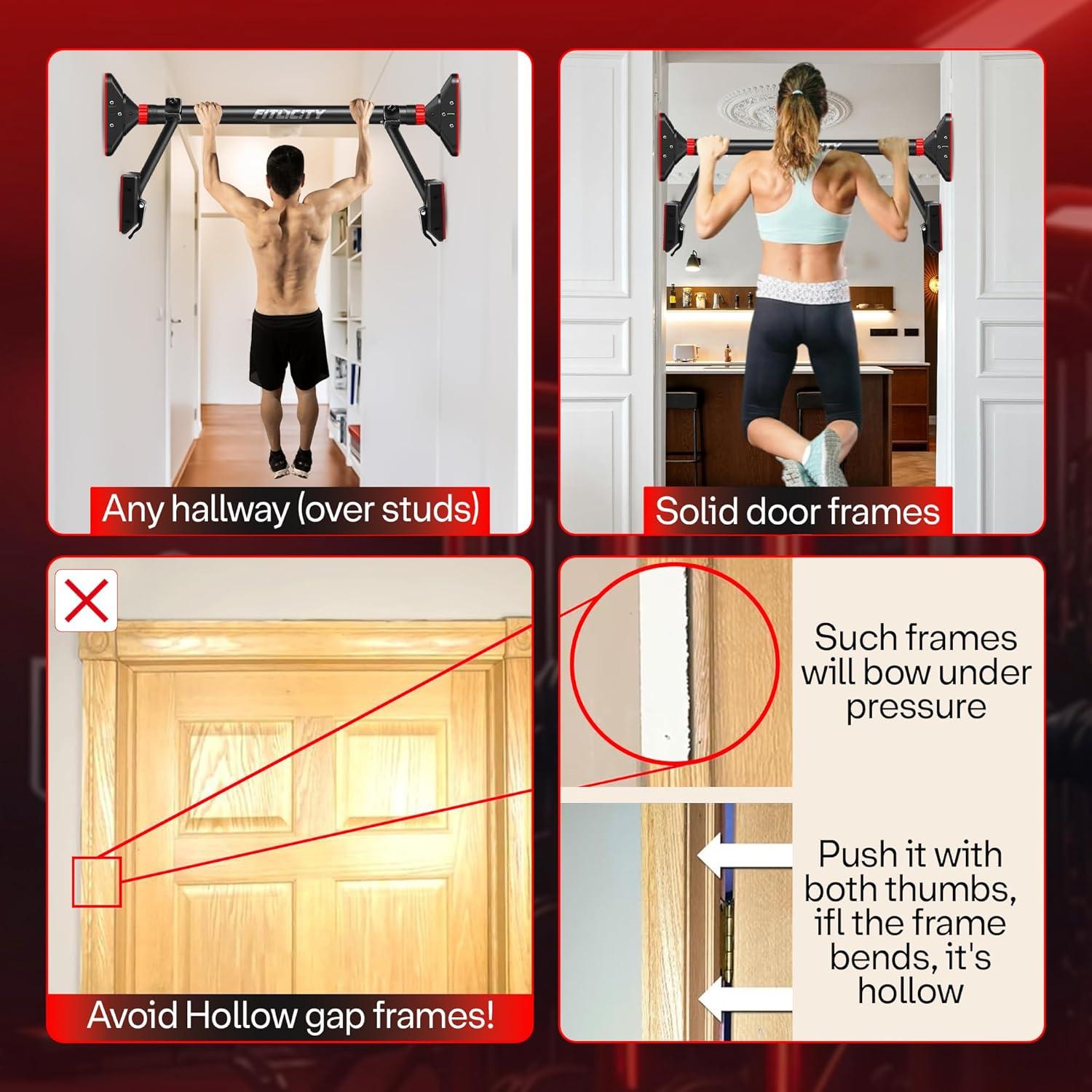 Barra de Dominadas Ajustable FITLICITY para Puerta 75.9-95.3 cm
